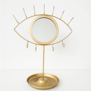 eye mirror with lash jewelry tray trinket organizer for necklace bracelet and earrings