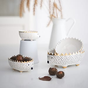 cute hedgehog ceramic trinket pot planter display decor for your home lifestyle shot in all 4 sizes