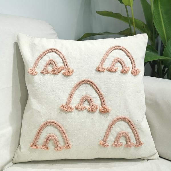 cushion cover rainbow with five rainbow embroidery