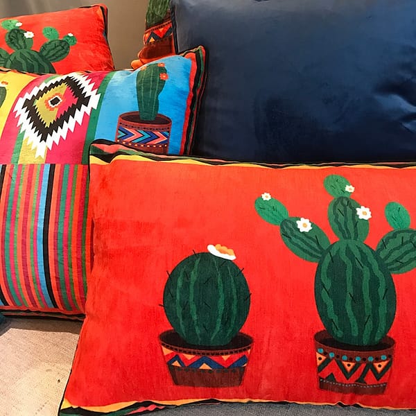 cushion cover mexico cactus collection showing one design with 2 cactus