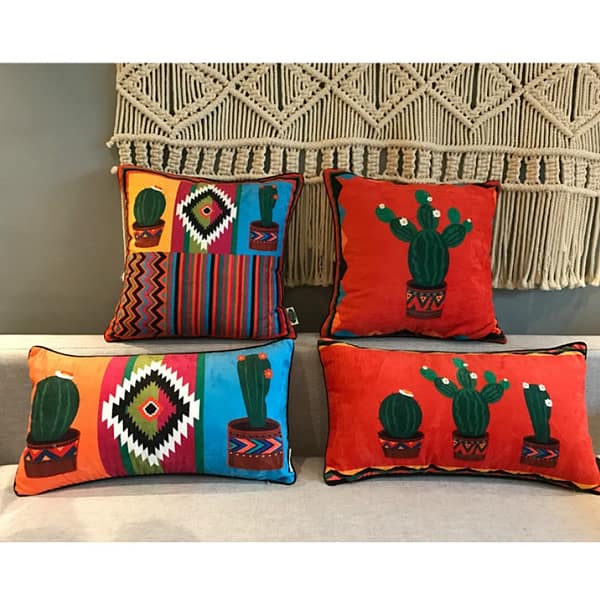 cushion cover mexico cactus collection showing all 4 designs