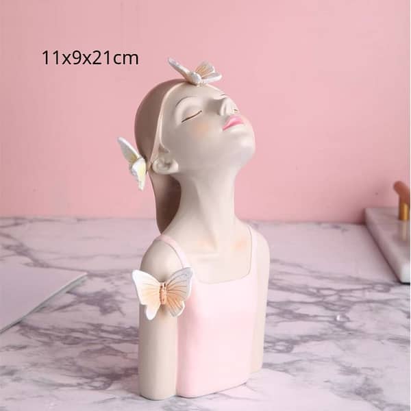 home decor sculpture fairy fleur butterfly girl with butterfly all around estimated measurement-