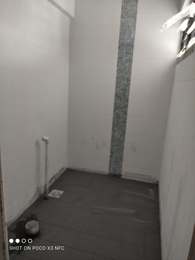 over view of all tiles done of master bathroom