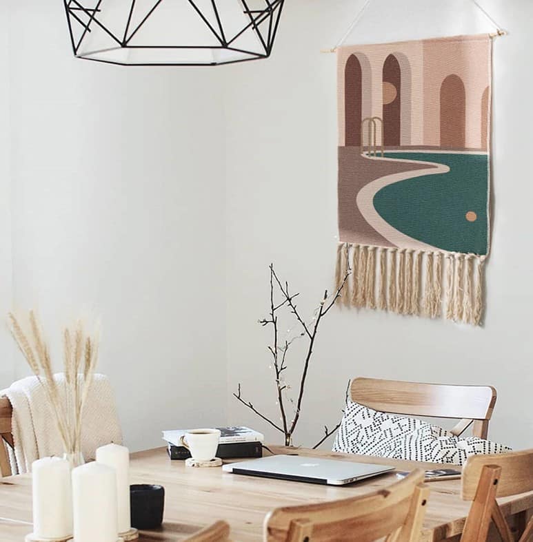 boho decor ideas rectangular shape tapestry with tassel