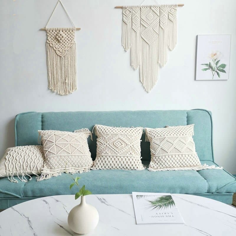 boho decor idea cushion cover with tassels